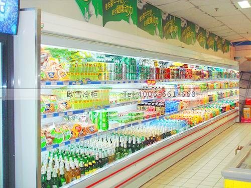 B002深圳南山富士百货超市饮料风幕冷藏展示柜