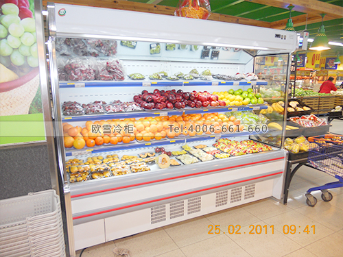 B023惠州人人乐超市水果冷柜冰柜价格-惠州水果保鲜陈列柜-惠州水果保鲜冷藏柜