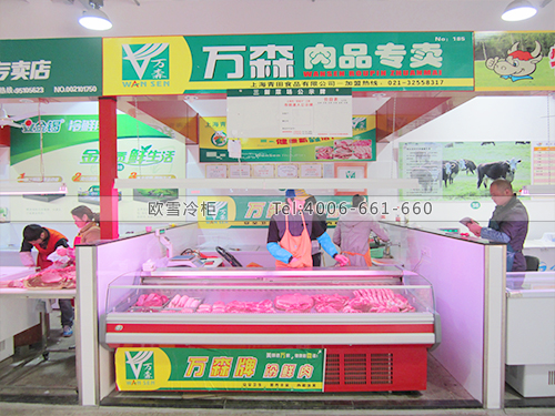 B153上海松江三新菜市场鲜肉冷藏展示柜
